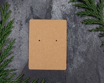 ECO Small Blank Earring / Brooch / Badge Display Cards c.6cm x 4.5cm - Recycled Kraft Card