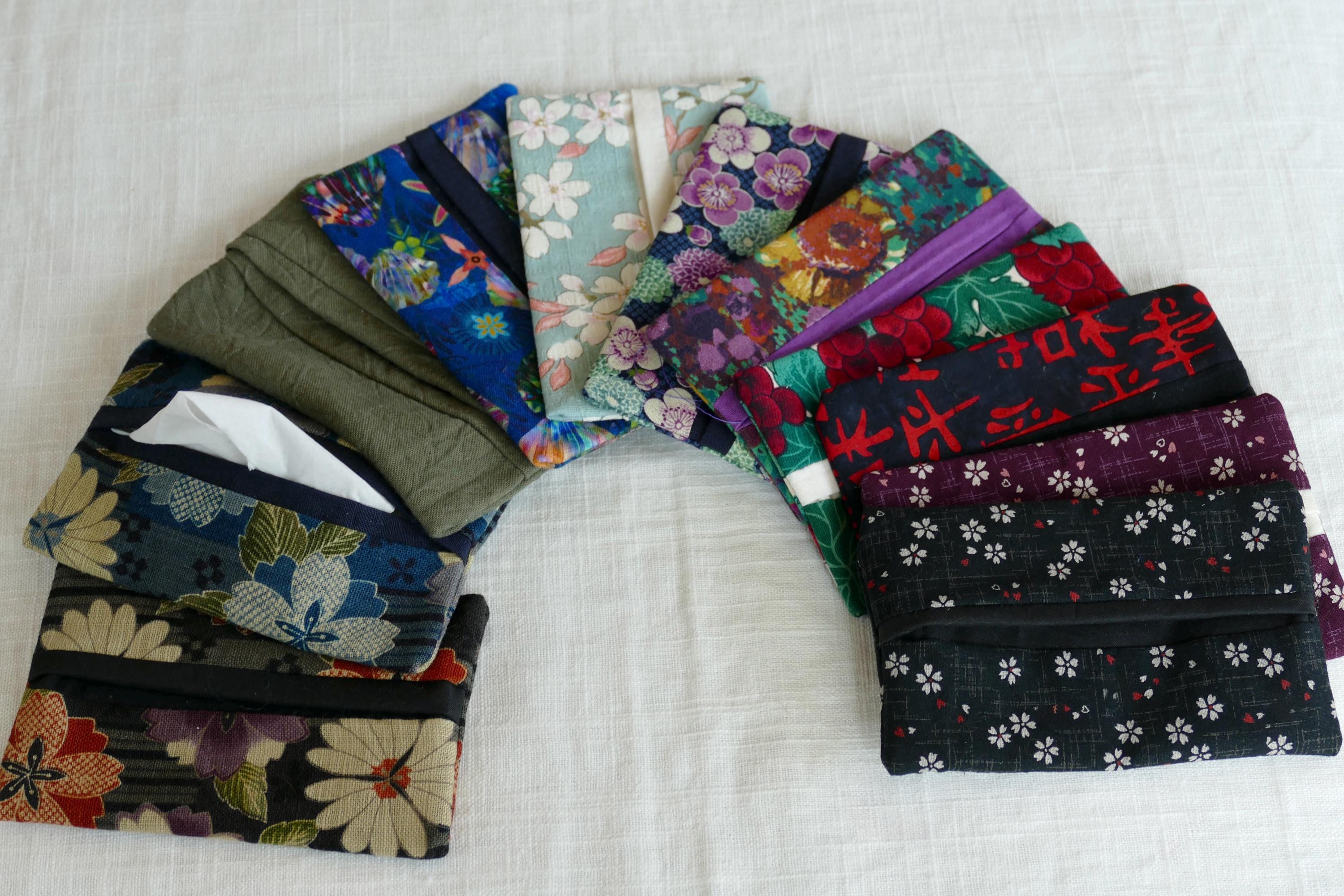 Japanese Cotton Fabric Tissue Holder - Travel Size
