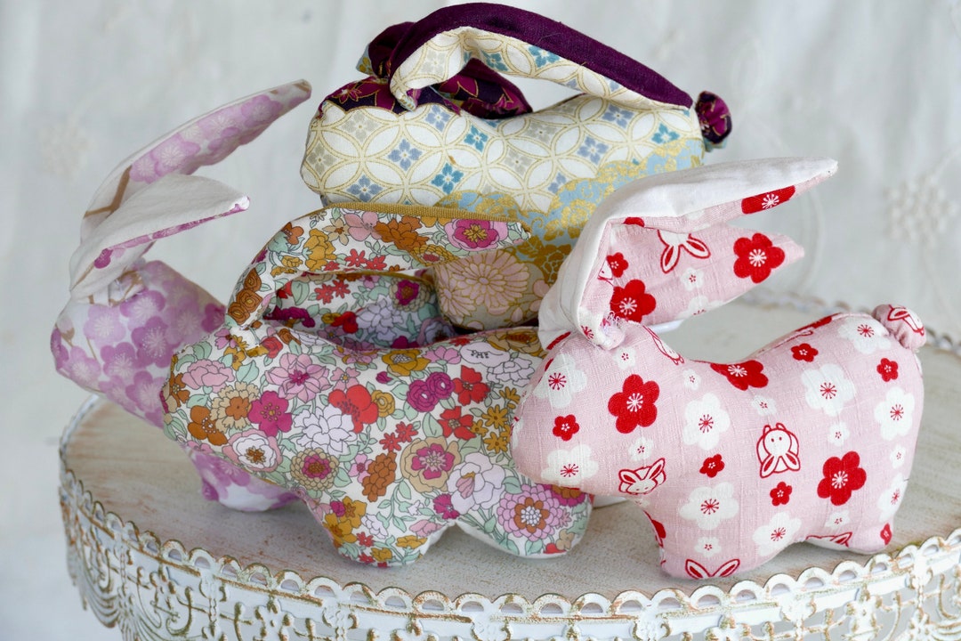 Handmade Japanese Fabric Rabbit: Spring Easter Decor - Etsy