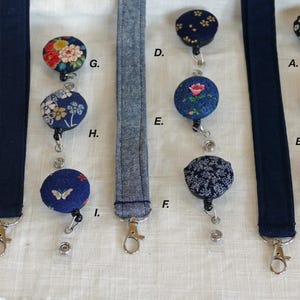Fabric Lanyard with Retractable Badge Reel: Floral Badge Holder