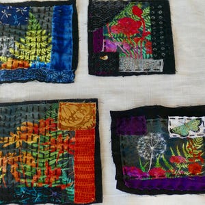 Botanical Boro Patch: Japanese Fabric, Sashiko Embroidery Mending
