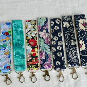 Fabric Keychain Wristlet: Cotton Key Fob Lanyard