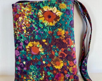 Crossbody Purse, Cell Phone Bag, Small Purse, Crossbody Bag, Fabric Shoulder Bag, Cloth Day Bag, Cloth Purse, Colorful Flower Purse