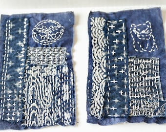 Handmade Boro Fabric Patch: Japanese Sashiko Mending, Large Jeans Patch