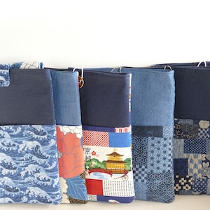 Japanese Fabric iPad Sleeve: Padded Tablet Case with Pocket