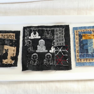 Handmade Boro Patch: Japanese Sashiko Sew On Applique