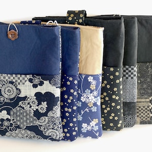 Japanese Fabric iPad Sleeve: Padded Tablet Case with Pocket