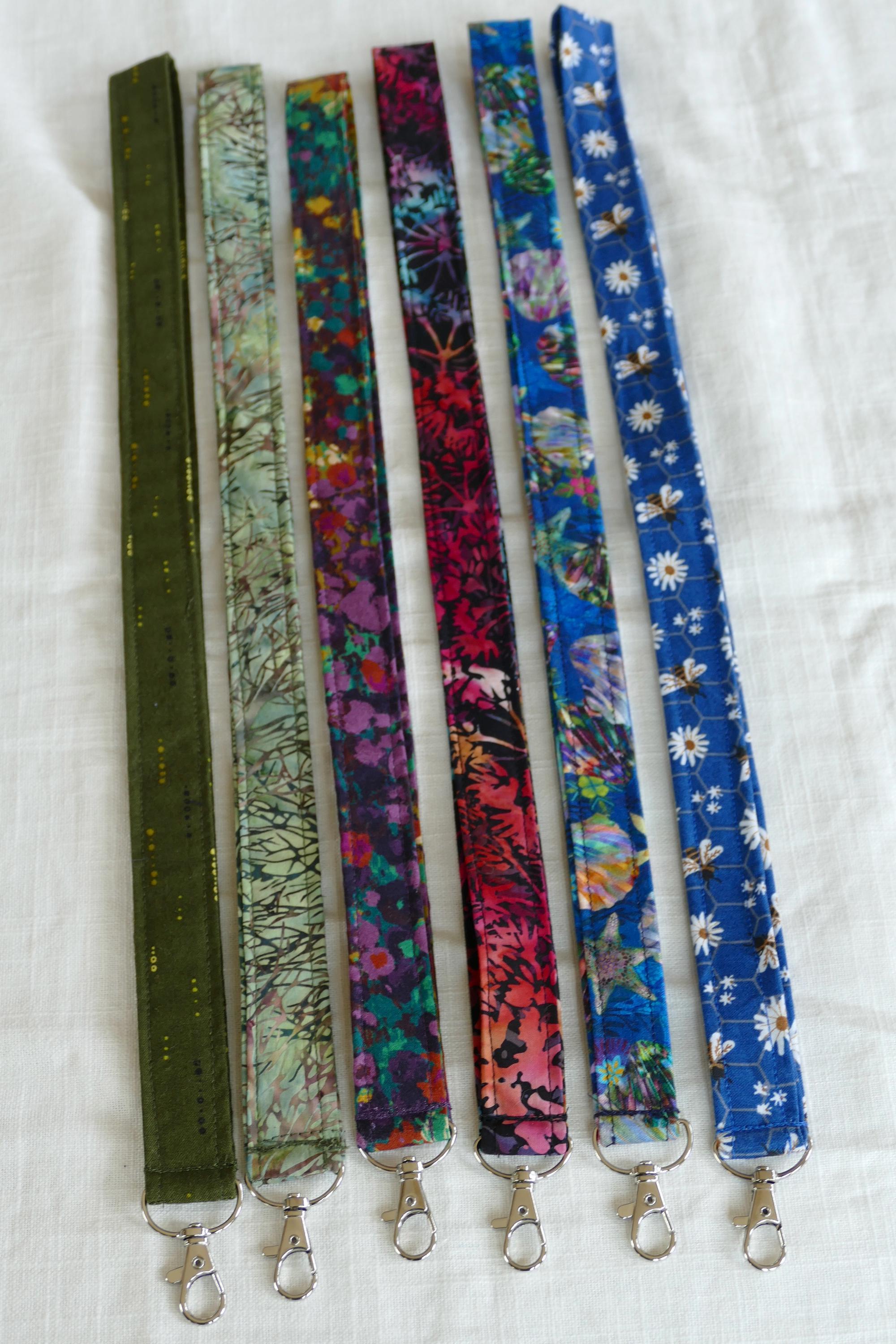 Colorful Batik Cotton Lanyard: Handmade Fabric ID Badge Holder