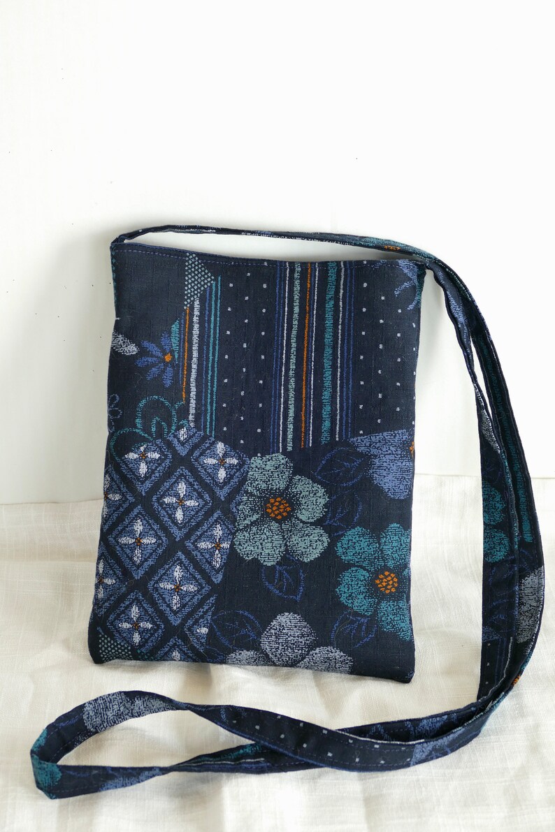 Crossbody Purse Cell Phone Pouch Small Purse Indigo Cotton Etsy