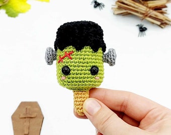 PATTERN: Amigurumi Halloween Crochet Pattern, Halloween Ice Cream Crochet Pattern, Amigurumi Pattern Frankenstein Ice Cream