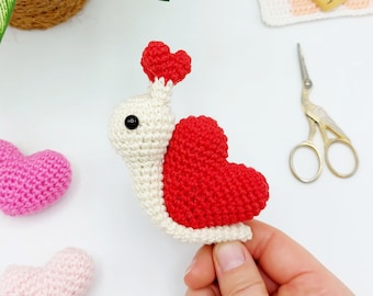 PATTERN: Valentine Snail Crochet Pattern, Amigurumi Crochet Pattern,  Shelva, the Valentine Snail, Amigurumi Pattern