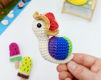 MOTIF : Amigurumi Modèle d’escargot d’été, Modèle de crochet Escargot d’été, Shelana, Escargot d’été