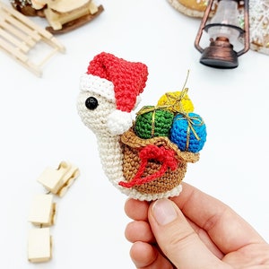 MODÈLE : Modèle d'escargot de Noël amigurumi, Modèle d'escargot de Noël au crochet, Shelvi, l'escargot de Noël