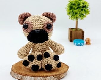 PATTERN: Dog Crochet Pattern, Amigurumi Crochet Pattern,  Pip, the Joyful Pug, Amigurumi Pattern