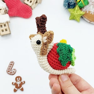 PATTERN: Christmas Reindeer Snail Amigurumi Pattern, Crochet Pattern, Amigurumi Crochet Pattern,  Shelby, the Reindeer Snail,