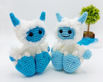 PATTERN: Yeti Crochet Pattern, Amigurumi Crochet Pattern,  Yuki, the Frosty Yeti, Amigurumi Pattern