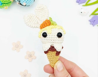 MOTIF: Modèle de crème glacée de Pâques Amigurumi, crème glacée de Pâques au crochet, crème glacée de lapin de Pâques au crochet