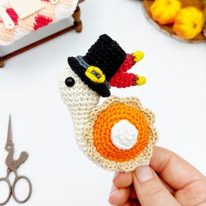 MODÈLE : Modèle d'escargot amigurumi pour Thanksgiving, Modèle d'escargot au crochet pour Thanksgiving, Sheldon, l'escargot de Thanksgiving