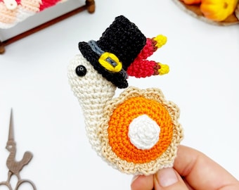 PATTERN: Thanksgiving Snail Crochet Pattern, Amigurumi Crochet Pattern,  Sheldon, the Thanksgiving Snail, Amigurumi Pattern