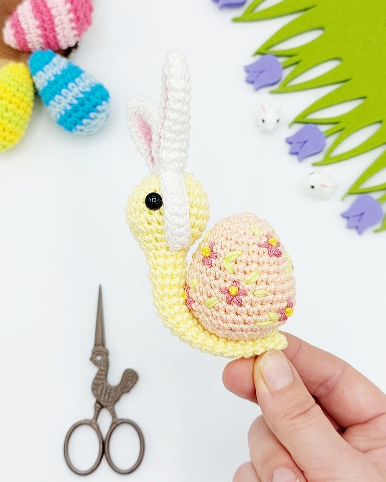 PATTERN: Easter Snail Crochet Pattern, Amigurumi Crochet Pattern, Shelsa, the Easter Snail, Amigurumi Pattern image 6