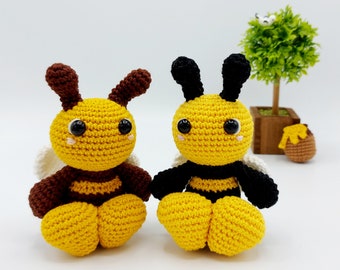 MOTIF : Amigurumi Bee Pattern - Patron au crochet Abeille, Bram, l'abeille occupée