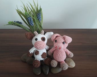 PATTERN: Amigurumi Patterns, Combo Discount, Babs the Pig and Bella the Cow