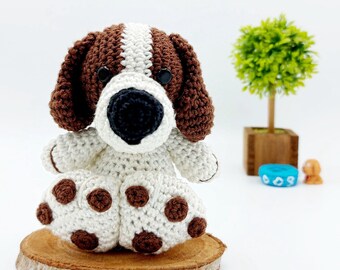 PATTERN: Cute Dog Crochet Pattern. Amigurumi Crochet Pattern.  Boris the Tough Dog  Amigurumi Pattern