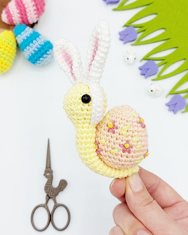 PATTERN: Easter Snail Crochet Pattern, Amigurumi Crochet Pattern, Shelsa, the Easter Snail, Amigurumi Pattern image 7