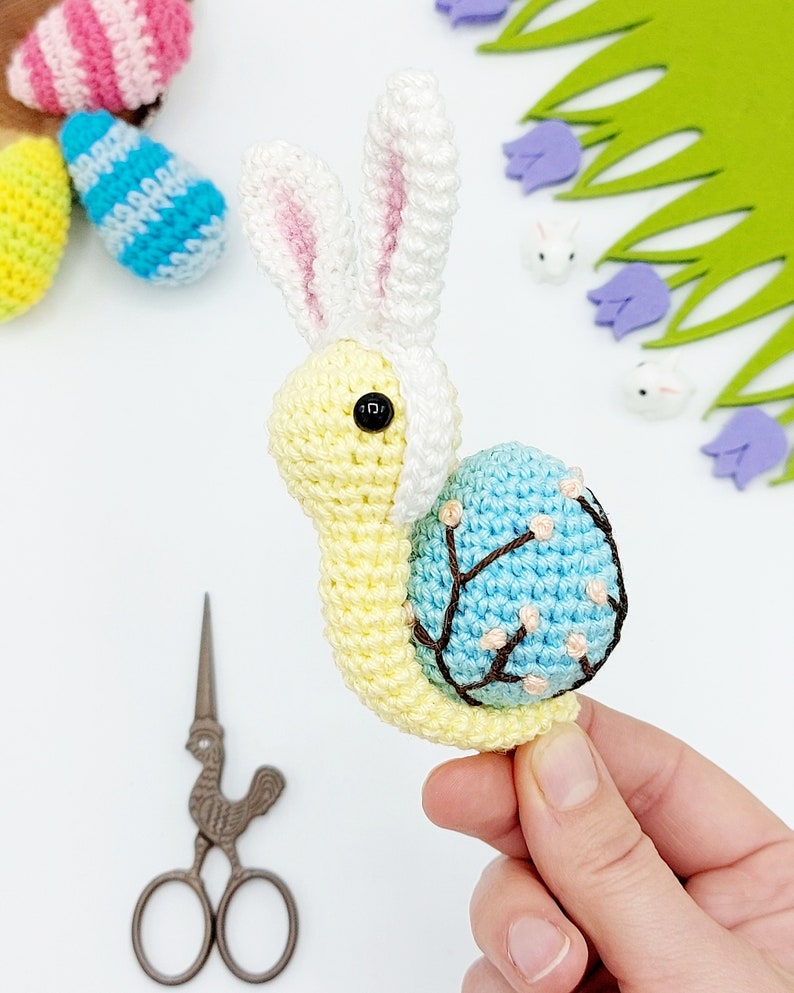 PATTERN: Easter Snail Crochet Pattern, Amigurumi Crochet Pattern, Shelsa, the Easter Snail, Amigurumi Pattern image 2