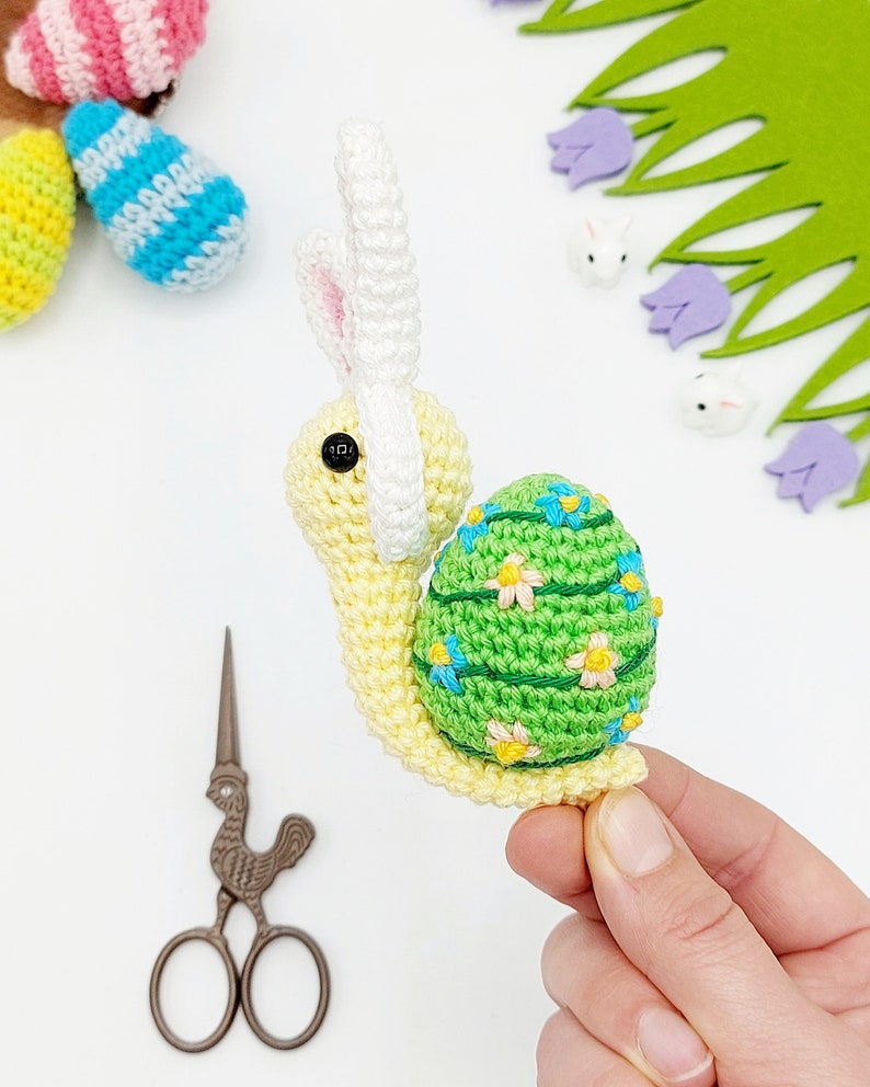 PATTERN: Easter Snail Crochet Pattern, Amigurumi Crochet Pattern, Shelsa, the Easter Snail, Amigurumi Pattern image 5