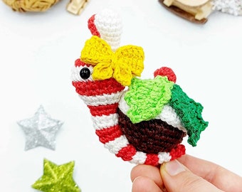MOTIF : Modèle d’escargot Amigurumi, Modèle de crochet Escargot de Noël, Shelly, l’escargot de canne en sucre