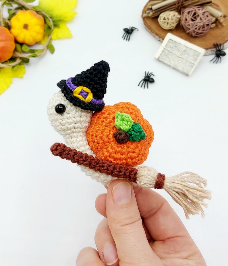 PATTERN: Pumpkin Snail Crochet Pattern, Amigurumi Crochet Pattern, Shelma, the Pumpkin Snail, Amigurumi Pattern image 1