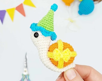 PATTERN: Party Snail Crochet Pattern, Amigurumi Crochet Pattern,  Shelebration, the Party Snail, Amigurumi Pattern