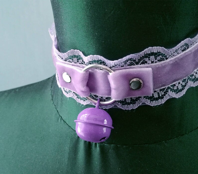 Purple Kitten Collar With Bell. Ddlg Choker. Kitty Play Oring Etsy