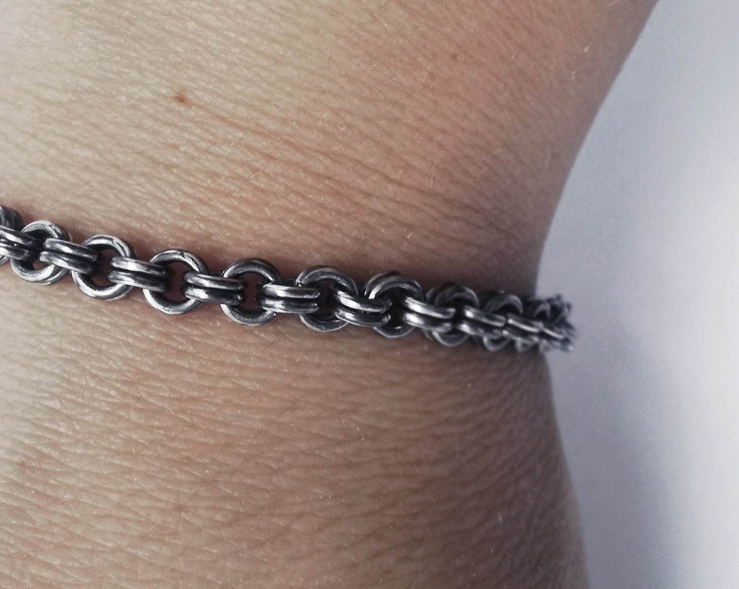 Viking bracelet 5 mm. Sterling silver chainmaille. Celtic | Etsy