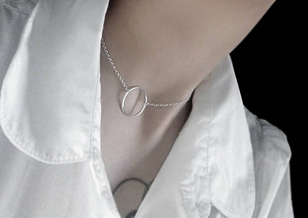 Discreet BDSM Collar ~ Soft leather silver circle choker necklace. Inf –  Why Bee Normal