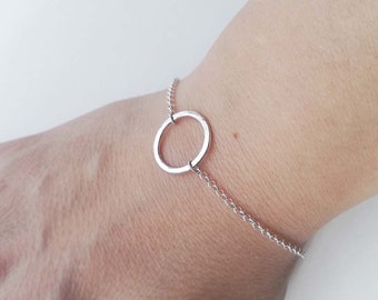Sterling Silver O Ring Bracelet, Discreet Sub Daytime Anklet