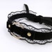 Black ddlg choker with o-ring. Gothic choker. Kitty play collar. Black lace trim choker. Bdsm collar. Ddlg gift. Pet play o-ring choker.
