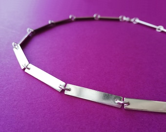 Handmade Sterling Silver Day Collar: Minimalist Discreet Choker Necklace