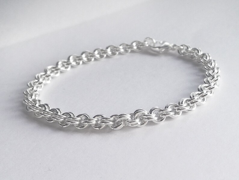 Viking bracelet 5 mm. Sterling silver chainmaille. Celtic | Etsy