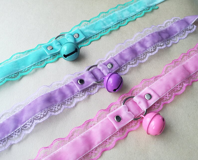 Purple Kitten Collar With Bell. Ddlg Choker. Kitty Play Oring Etsy