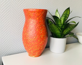 Vintage Mid-century Modern Hungarian Tófej Ceramic Fat Lava Vase
