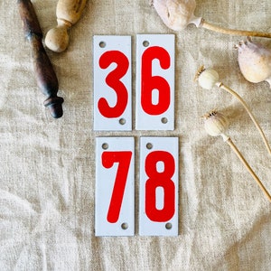 Vintage Enamel House Number, Metal House Plate Retro Number 1960s, Enamelled Antique Door or Room Numbers, Address Sign, House Plaque