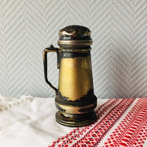 Antique Berndorf Alpacca and Copper Salt Shaker, Vintage Eagle Hallmark Berndorf AS, Rare Alpacca Alloy, Made in Austria 1850s