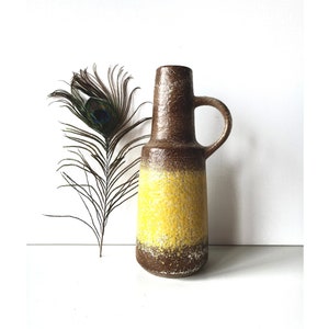 VEB Haldensleben 3087 C Vase Ceramic Ceramic Yellow Black VEB Haldensleben 3087 C Vase Ceramic Ceramic Yellow Black