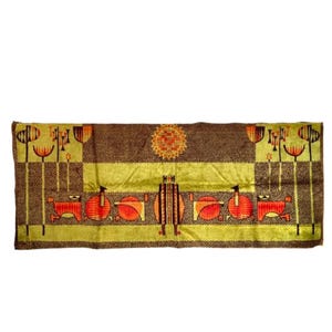 Vintage Mid Century Modern Wall Hanging Tapestry, 1960s Abstract Design, Retro Wall Hanging Carpet, Vintage Textile Art, MCM Colorful Rug