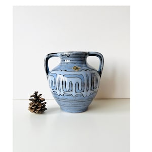 Mid Century Hungarian Pottery Retro Vintage Ceramic Fat Lava Amphora Vase, Midcentury Interior, Studio Pottery 1970s,Modernist Vase