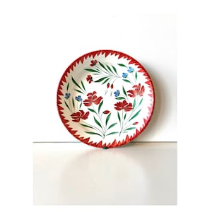 Vintage Kalocsa Folk Art Hungarian Ceramic Wall Plate, Hand Painted Ceramic, Traditional Hungary, Folk Flowers, Ceramic Wall Hanging