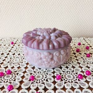Purple Czech Malachite Glass Jewellery Dish,Glass Trinket Jewelry Holder, Antique Bonbonier,1960s Glassart Made in Czechoslovakia