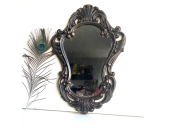 ブロンズフレームのヴィンテージ楕円形壁掛けミラー。 - Etsy 日本